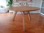 Ronde massief eiken eettafel, Huis en Inrichting, Ophalen, Gebruikt, 50 tot 100 cm, 100 tot 150 cm