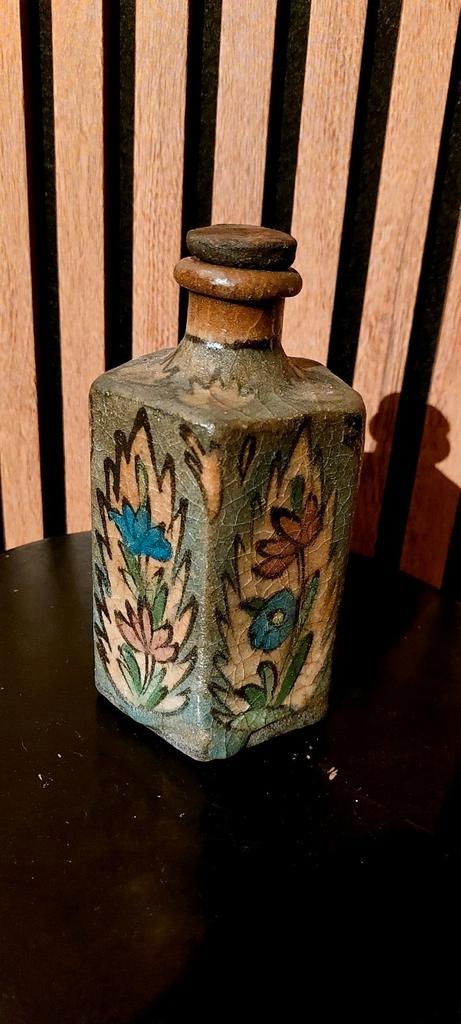 Qajar met orginele dop Perzische olie kruik, Antiek en Kunst, Antiek | Keramiek en Aardewerk, Ophalen of Verzenden