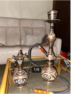 Mooie Sisha Set Waterpijp en Kan Koper Beschilderd, Verzamelen, Rookartikelen, Aanstekers en Luciferdoosjes, Gebruikt, Ophalen of Verzenden