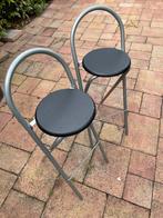 2 Inklapbare Barkrukken - Handig & Compact, Huis en Inrichting, Stoelen, Ophalen, Gebruikt, Twee, Zwart
