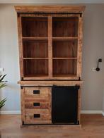 Buffetkast mangohout (BxDxH):120x50x220, Ophalen, Zo goed als nieuw, 25 tot 50 cm