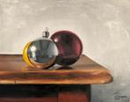 Stilleven met kerstballen (2020), Antiek en Kunst, Kunst | Schilderijen | Klassiek, Ophalen of Verzenden