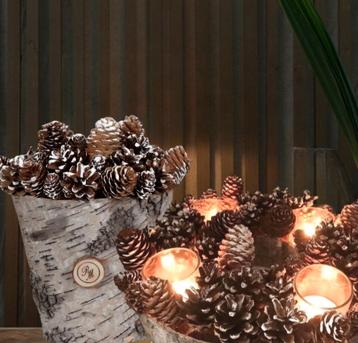 * HERFST * 1 RIVIÈRA MAISON PINECONE VASE & 1 WAXINEHOLDER  beschikbaar voor biedingen