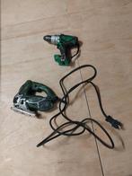 Hitachi decoupeerzaag en accuboor, Ophalen of Verzenden, Gebruikt, Boormachine, Variabele snelheid