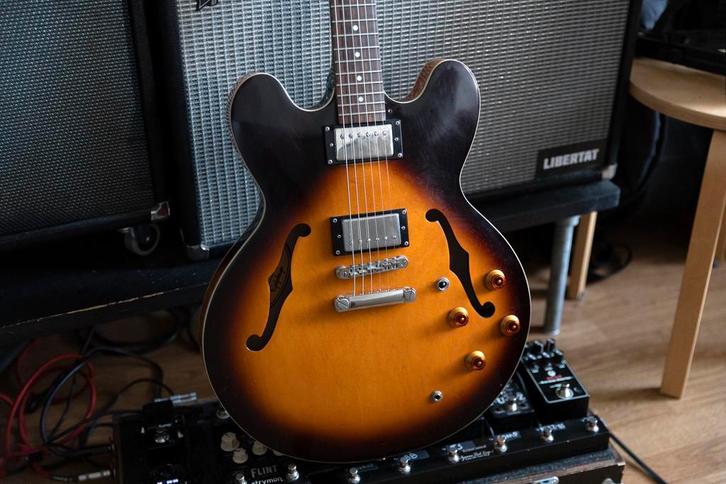 Epiphone Dot Vintage Sunburst ES gitaar, Muziek en Instrumenten, Snaarinstrumenten | Gitaren | Elektrisch, Gebruikt, Hollow body