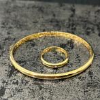 18k gouden armband slavenarmband met ring, Ophalen of Verzenden, Nieuw, Goud