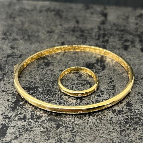 18k gouden armband slavenarmband met ring, Sieraden, Tassen en Uiterlijk, Armbanden, Nieuw, Goud, Ophalen of Verzenden