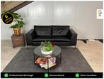 GRATIS LEVERING Montel Leren Bank Zwart 185x90 GEREINIGD, Huis en Inrichting, Banken | Bankstellen, 150 tot 200 cm, Driepersoons
