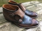MELIK dubbele gesp schoenen maat 42 nieuwstaat, Bruin, Ophalen of Verzenden, Gespschoenen, Zo goed als nieuw