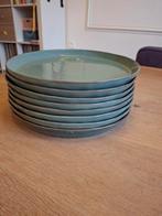 Dille & Kamille dinerborden, groenblauw, 7 stuks, Gebruikt, Ophalen of Verzenden, Bord(en), Effen