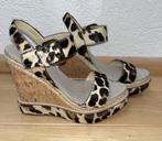 Miu Miu sleehak sandalen maat 39 luipaardprint ponyhaar ZGAN, Miu Miu, Verzenden, Sandalen of Muiltjes, Zo goed als nieuw