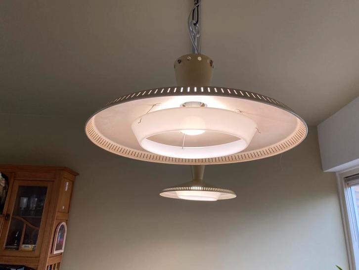 Mooie set Louis Kalff NB92 / NB93 lampen, Huis en Inrichting, Lampen | Hanglampen, Zo goed als nieuw, Minder dan 50 cm, Kunststof