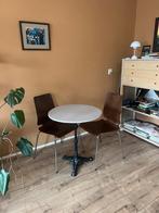 Franse bistrotafel te koop!, Gebruikt, Glas, Rechthoekig, 50 tot 100 cm