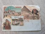 Antieke ansichtkaart Souvenir Egypte, Ophalen of Verzenden, Voor 1920, Gelopen, Buiten Europa