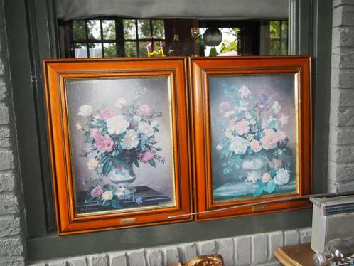 2 Schilderijen met bloemen van Albert Williams, Antiek en Kunst, Kunst | Schilderijen | Klassiek, Ophalen of Verzenden