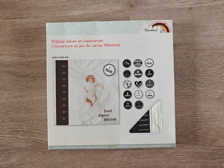 NIEUW: Mijlpaal deken met kaarten set voor het eerste jaar, Kinderen en Baby's, Kraamcadeaus en Geboorteborden, Nieuw, Kraamcadeau