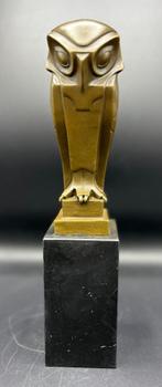Bronzen Art-Deco stijl uil.