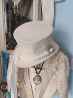 Prachtige mooie antiek wit hoge heren dames hoed gesp buckle, Ophalen of Verzenden, Dames