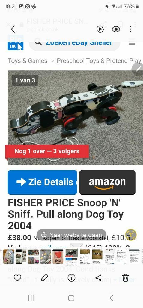 FISHER PRICE PULL ALONG DOG, Kinderen en Baby's, Speelgoed | Buiten | Accuvoertuigen, Zo goed als nieuw, Ophalen of Verzenden