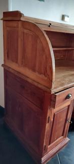 Teakhouten Secretaire met Rolluik, Ophalen of Verzenden, Gebruikt, Bureau