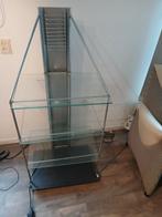 Vintage stereo platenspeler Glazen kast met metalen frame, Minder dan 50 cm, Gebruikt, 100 tot 150 cm, Ophalen of Verzenden
