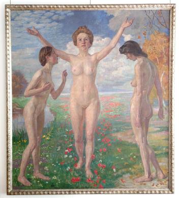 =SYMBOLIST==doek 160x140 cm==Gerard Wustmann 1873-1938= beschikbaar voor biedingen