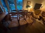 Set van 6 landelijke eiken stoelen met rieten zitting, Huis en Inrichting, Stoelen, Bruin, Ophalen of Verzenden, Vijf, Zes of meer stoelen