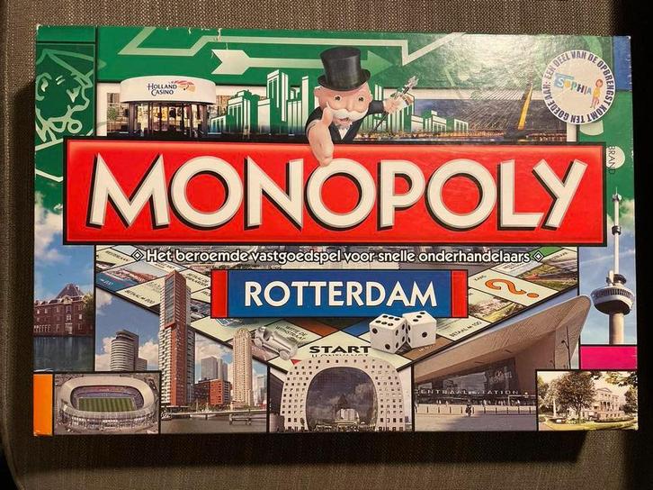 Monopoly Rotterdam - Bordspel, Hobby en Vrije tijd, Gezelschapsspellen | Bordspellen, Zo goed als nieuw, Een of twee spelers, Drie of vier spelers