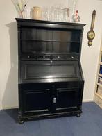 Secretaire, grenen, zwart, solide uitvoering, Huis en Inrichting, Kasten | Secretaires, Ophalen, Gebruikt, Landelijk