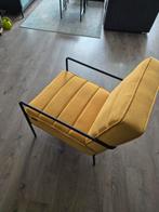 2x gele fauteuil met zwart metaal Lanterfant, Huis en Inrichting, Stoelen, Twee, Metaal, Zo goed als nieuw, Zwart