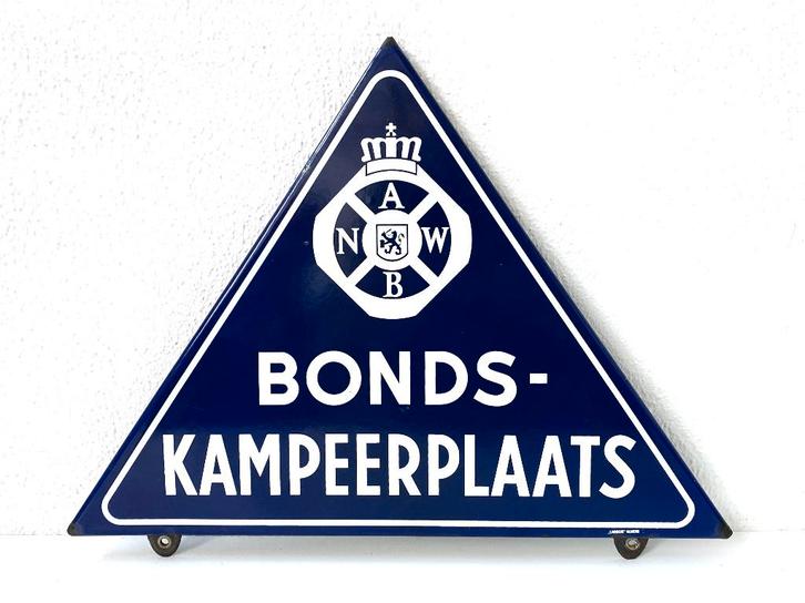 ANWB Bondskampeerplaats – emaille bord – Langcat Bussum, Antiek en Kunst, Antiek | Emaille, Ophalen of Verzenden