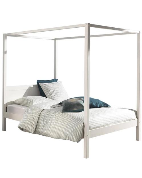 140 x 200 Hemelbed Pino - wit, Huis en Inrichting, Slaapkamer | Bedden, Zo goed als nieuw, Tweepersoons, 140 cm, 200 cm, Hout
