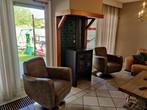 Lederen draaifauteuil 2x, Huis en Inrichting, Ophalen, Gebruikt, 75 tot 100 cm, Metaal