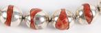Rode koraal %100 natuurlijk collier ketting 130 g ZELDZAAM, Ophalen, Zilver, Ketting