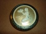 Ronde tjoklat blik met kleine beschadiging, Verzamelen, Blikken, Ophalen of Verzenden, Gebruikt, Overige