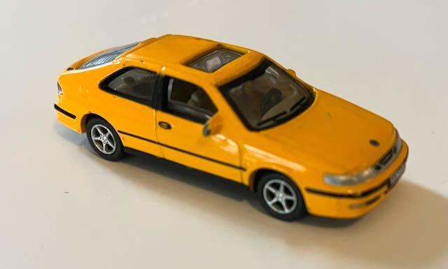 Saab 93 miniatuur auto geel 3, Ophalen of Verzenden, Auto