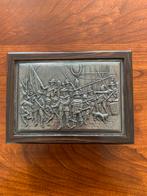 Houten doosje met tinnen deksel, Antiek en Kunst, Ophalen of Verzenden