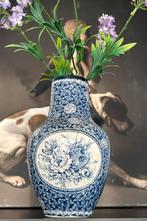 Delfts blauwe antieke vaas gebloemd, Ophalen of Verzenden