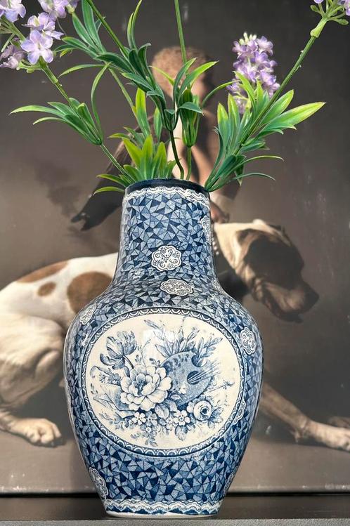 Delfts blauwe antieke vaas gebloemd, Antiek en Kunst, Antiek | Vazen, Ophalen of Verzenden