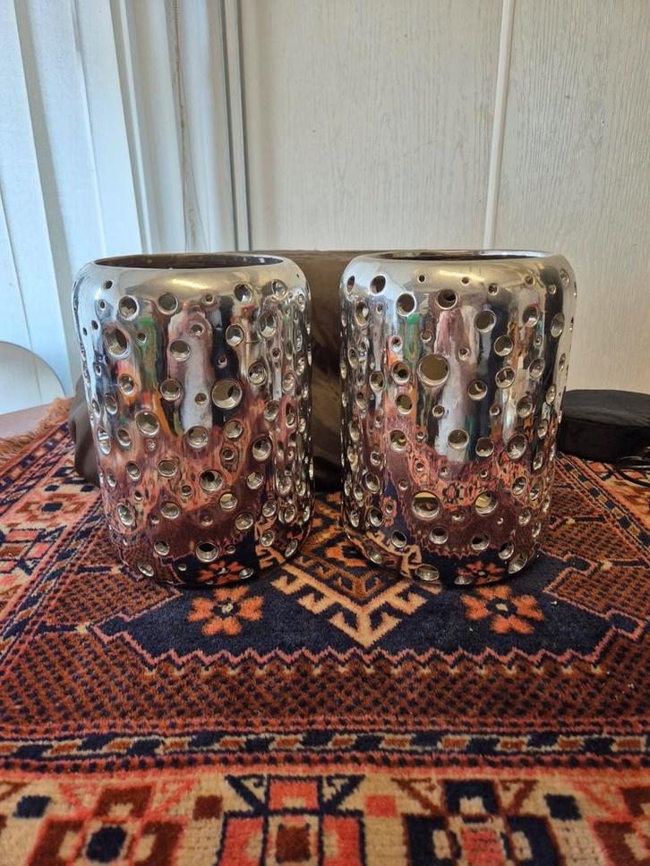 2 Grote Windlichthouders/Vaas/kaarshouder, Antiek en Kunst, Antiek | Woonaccessoires, Ophalen of Verzenden
