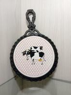 Vintage Gietijzeren Onderzetter met Koeien Tegel, Ophalen of Verzenden