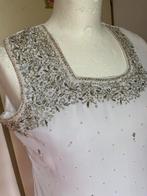 Witte Broekpak met kleine kraaltjes, Maat 38/40 (M), Overige typen, Zwart, Ophalen of Verzenden