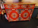 Handgeschilderd Tibetaans kastje, Huis en Inrichting, Ophalen, Gebruikt, 100 tot 150 cm, 50 tot 100 cm