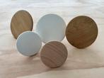 Houten wandhaken in naturel en wit, 5 stuks, Ophalen of Verzenden, Hout, Wandhaken, Minder dan 100 cm