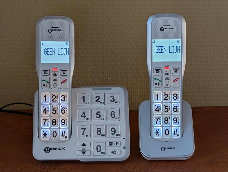 Geemarc Dect Telefoon met 2 Handsets, Telecommunicatie, Vaste telefoons | Handsets en Draadloos, Zo goed als nieuw, 2 handsets