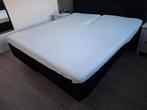 Hoeslaken + molton met split / splittopmatras 180 x 200 cm, Wit, Tweepersoons, Ophalen of Verzenden, Zo goed als nieuw
