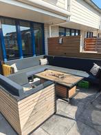 zelf gemaakte loungeset met vuurtafel., Tuin en Terras, Ophalen, Gebruikt
