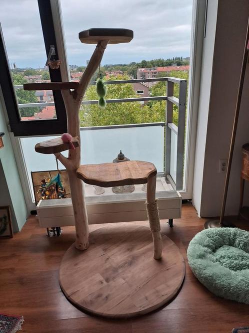 Handgemaakte houten krabpaal, Dieren en Toebehoren, Katten-accessoires, Ophalen
