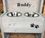 Houten eet/drinkbak hond en/of kat MET GRATIS NAAM, Dieren en Toebehoren, Ophalen of Verzenden, Nieuw