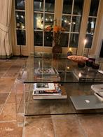 Glazen Design Salontafel, 150 tot 200 cm, Ophalen of Verzenden, Minder dan 50 cm, Rechthoekig